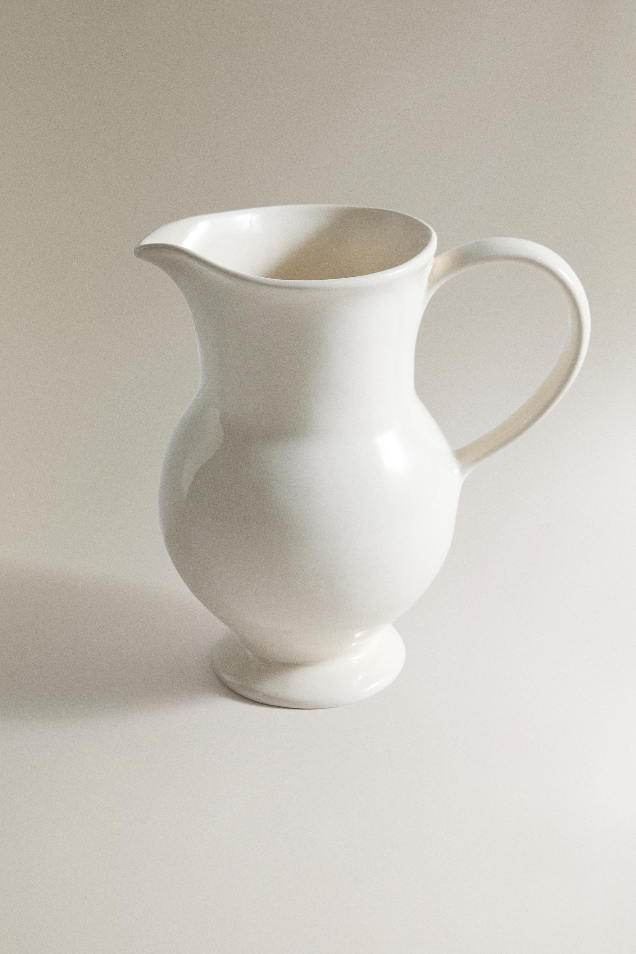 PICHET DÉCORATIF EN CÉRAMIQUE CRÈME